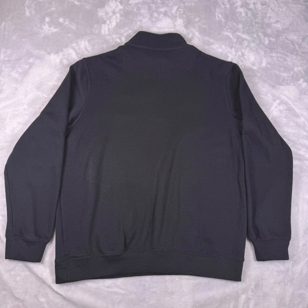 NHL Boston Bruins Quarter Zip Pullover Sweatshirt Mens Large Black Embroidered
